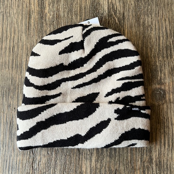 Vans Other - Vans Women’s “Breakin Curfew” beanie-tan and black tiger/zebra print. NWT